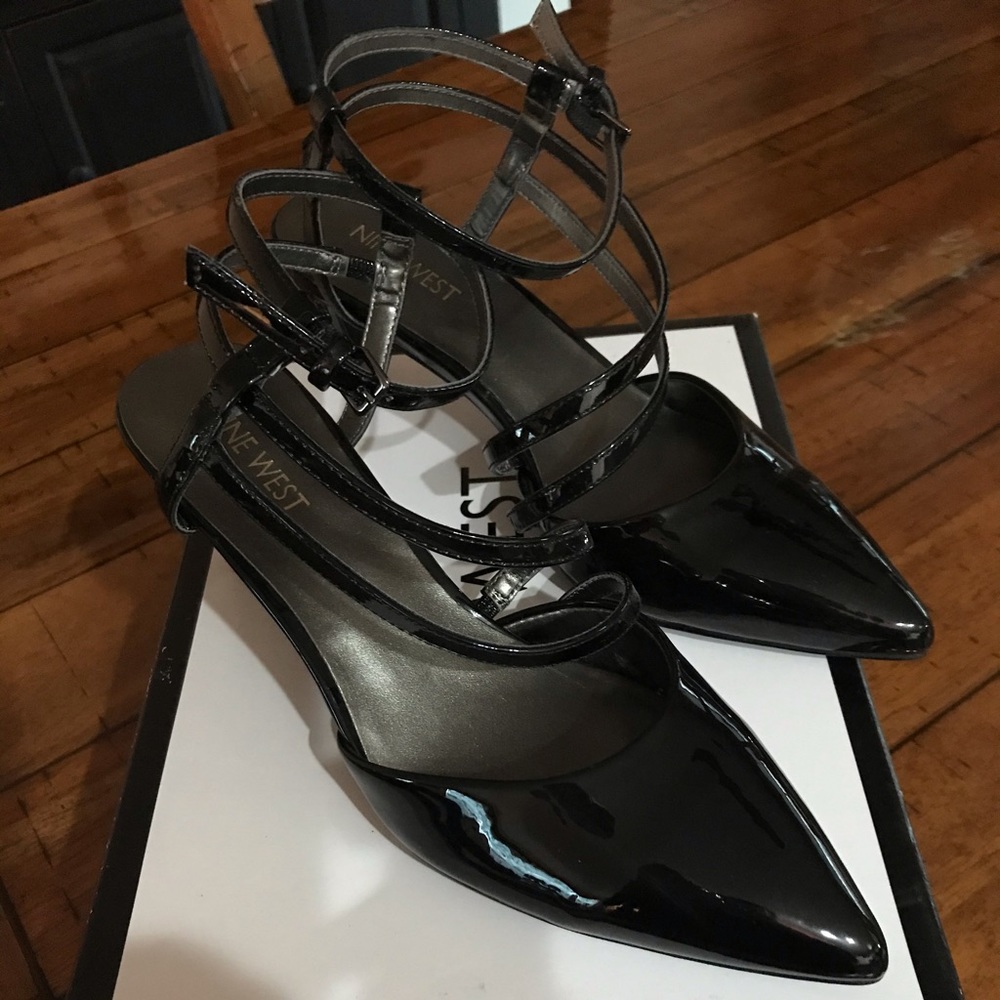 Nine West patent leather scrappy pumps